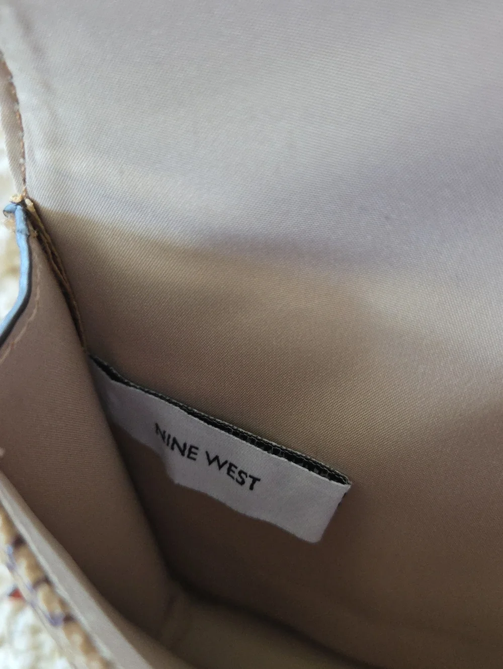 Nine West Tan Monogram Crossbody Bag Wallet